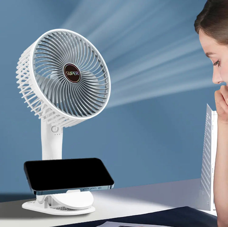 Portable Small Clip Fan With Phone Stand, Lightweight Mini Handheld Cooling Fan, Rechargeable Table Fan Portable Small Clip Fan With Phone Stand, Lightweight Mini Handheld Cooling Fan, Rechargeable Table Fan